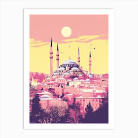Istanbul In Risograph Style 4 Art Print
