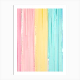 Pastel, Rainbow, Lines, Home, Colourful, Art, Wall Print Art Print