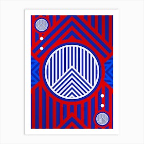 Geometric Abstract Glyph in White on Red and Blue Array n.0051 Art Print