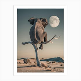 Elephant In The Desert Art Print