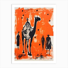 Camel, Woodblock Animal Drawing 3 Art Print