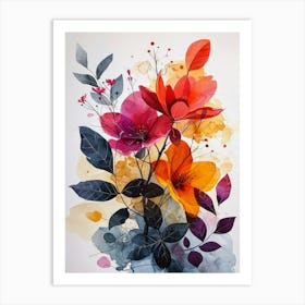 Watercolor Flowers 1 Art Print