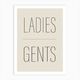 Ladies Gents Bathroom Print Art Print