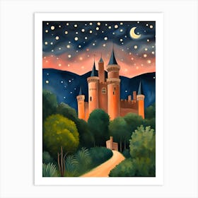 Castle At Night Art Print