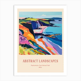 Colourful Abstract Pembrokeshire Coast National Park Wales 4 Poster Art Print