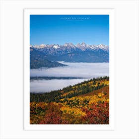 Alpine Landscape Unfurls Across Panoramic Canvas Autumn Colors Drape The Mountain Slopes Fiery Map (2) Art Print