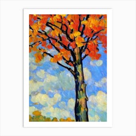 Largetooth Aspen tree Abstract Block Colour Art Print