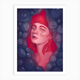 All eyes on her, Sad eyes, Girl Portrait, Art Print Art Print