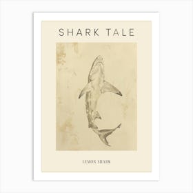 Lemon Shark Vintage Illustration 3 Poster Art Print