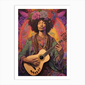 Jimi Hendrix Vintage Portrait 5 Art Print