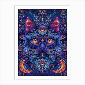 Psychedelic Cat 5 Art Print