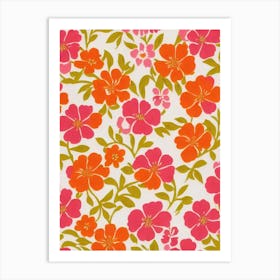 Freesia Floral Print Warm Tones 1 Flower Art Print