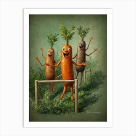 Carrots Jumping Art Print