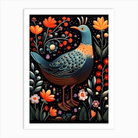 Folk Bird Illustration Grey Plover 2 Art Print