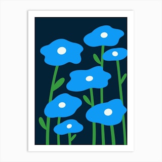 Blue Flowers For You Art Print