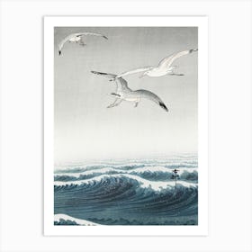 Three Seagulls (1900 1936), Ohara Koson Art Print
