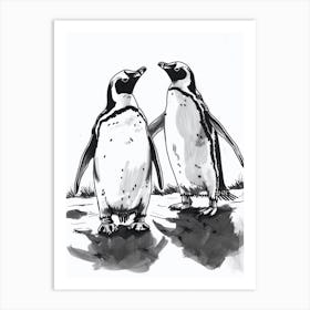 Emperor Penguin Squabbling Over Territory 4 Art Print