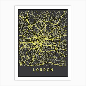 London Map Neon Art Print