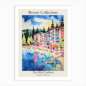 Poster Of The Ritz Carlton, Lake Tahoe   Truckee, California  Resort Collection Storybook Illustration 2 Art Print