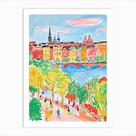 Budapest, Dreamy Storybook Illustration 2 Art Print