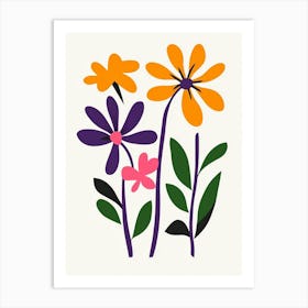 Flowers On A White Background 29 Art Print