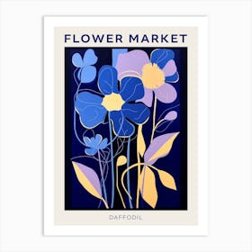 Blue Flower Market Poster Daffodil 2 Art Print