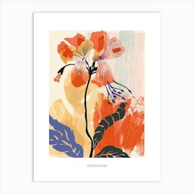 Colourful Flower Illustration Poster Geranium 1 Art Print