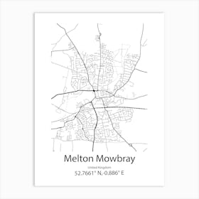 Melton,Australia Minimalist Map Art Print