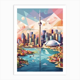 Toronto, Canada, Geometric Illustration 3 Art Print