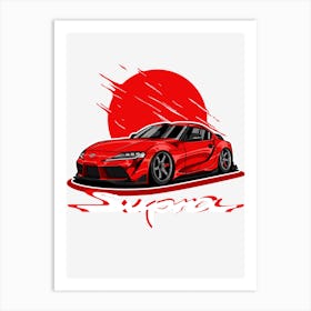 Toyota Supra Red Art Print