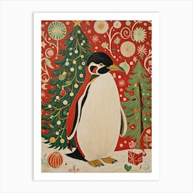 Christmas Penguin Art Print