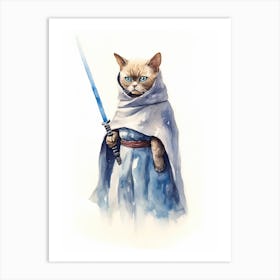 Burmese Cat As A Jedi 4 Art Print