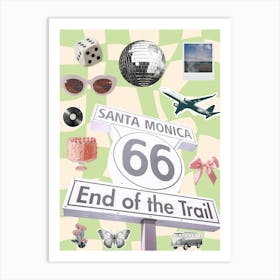 Santa Monica Collage Art Print