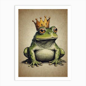 Frog With Crown 5 Art Print