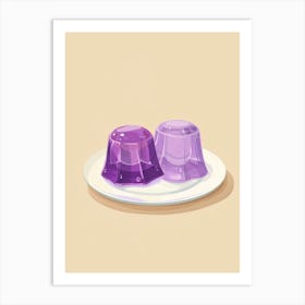 Purple Jelly On A Plate Beige Illustration Art Print