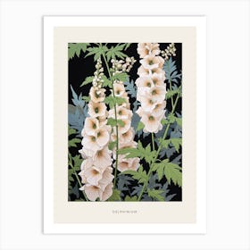 Flower Illustration Delphinium 4 Poster Art Print