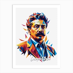 Joseph Stalin 01 Portrait WPAP Pop Art Art Print