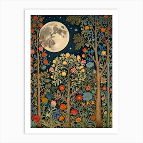 William Morris Moonlight In The Forest 60 Art Print