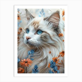 Cat With Blue Eyes Art Print