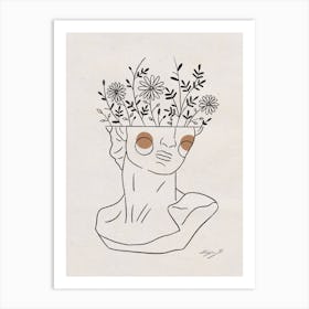 David With Flowers Art Print