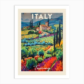 Tuscany Italy 3 Fauvist Painting Travel Poster Art Print