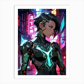 Futuristic Girl Art Print