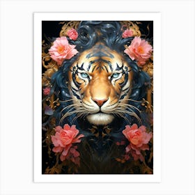 Floral Fantasy Tiger Art Print