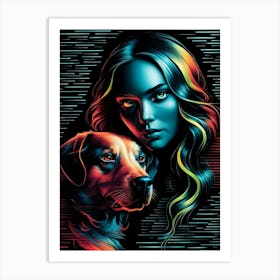 Girl And The Dog Art Print