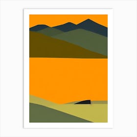 Abisko National Park Sweden Retro Two Tone Art Print