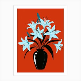 Blue Lilies 7 Art Print