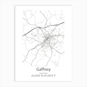 Gaffney,United States Minimalist Map Poster