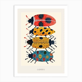 Colourful Insect Illustration Ladybug 1 Poster Art Print