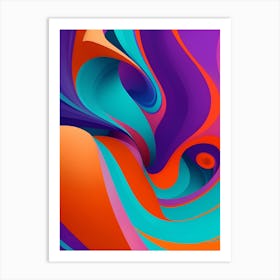 Abstract Colorful Waves Vertical Composition 24 Art Print