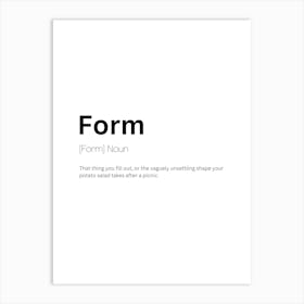 Form Definition Meaning Art Print